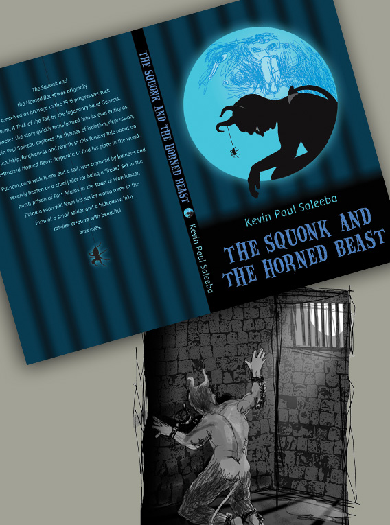 The Squonk and the Horned Beast bookcover and illustrations