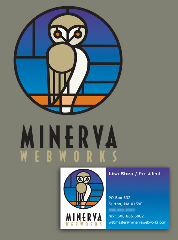 Minerva Webworks Logo and business card